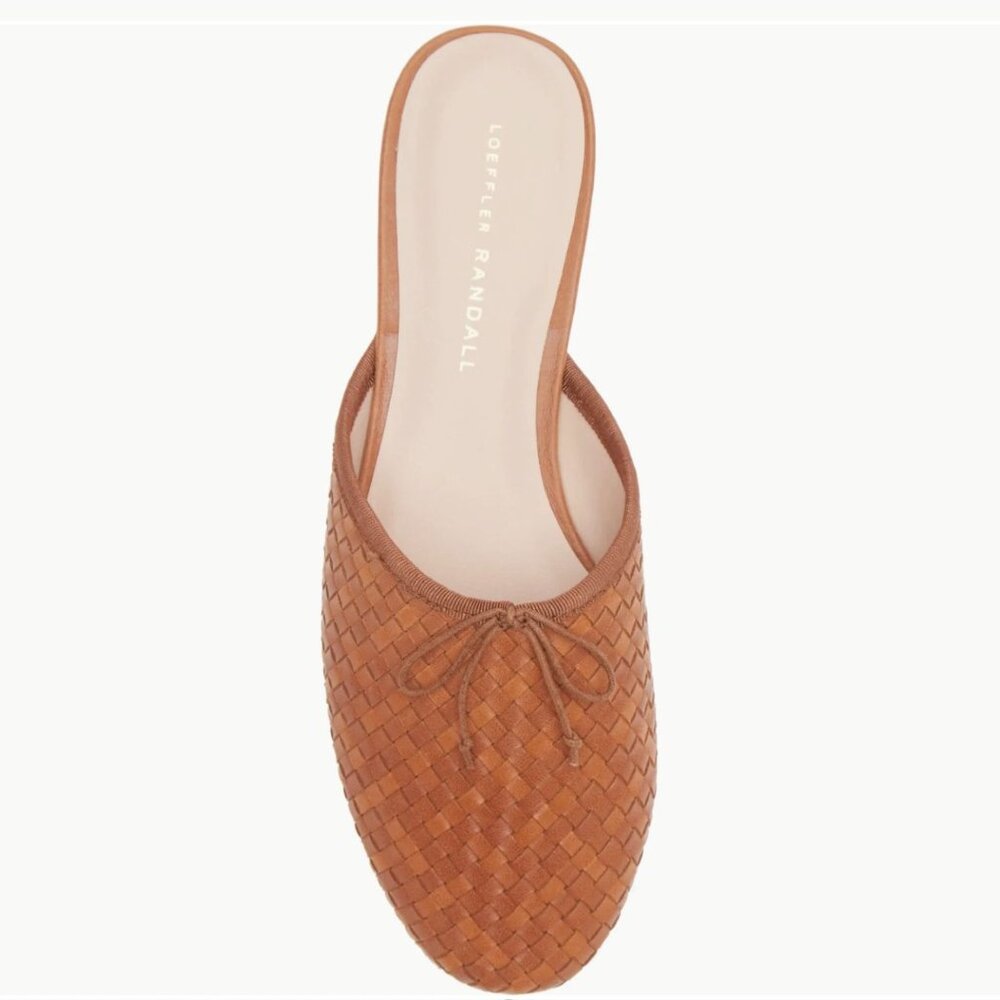 Loeffler Randall Womens Timber Brown Leather Paola Woven Mule